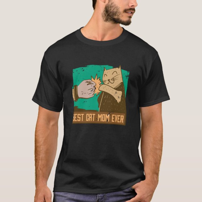 Camiseta Mãe de Gato, Mãe de Gato Louca Manga Longa (Frente)