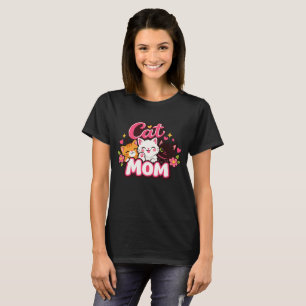 Camiseta Mãe de Gato na Moda Camisa Colorida de