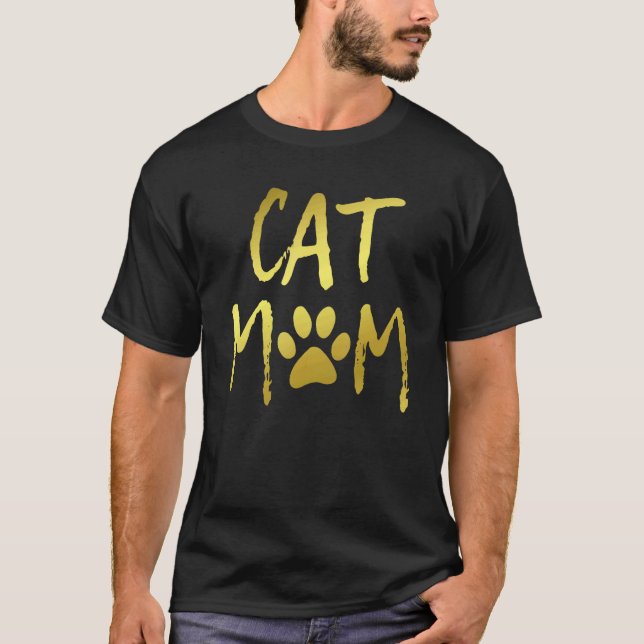 Camiseta Mãe de Gato para Mulheres e Meninas - Design Impre (Frente)