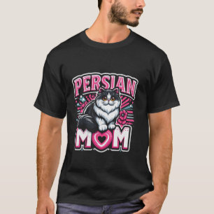 Camiseta Mãe de Gato Persa Desenho de Gato para Raça Animal