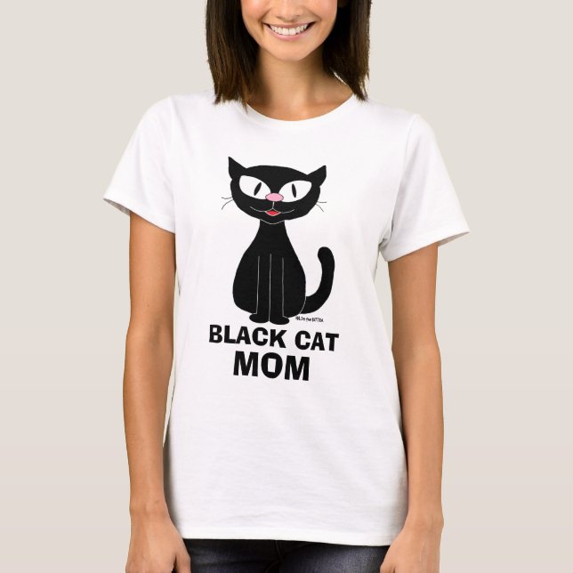 Camiseta Mãe de Gato Preto Fofa (Frente)
