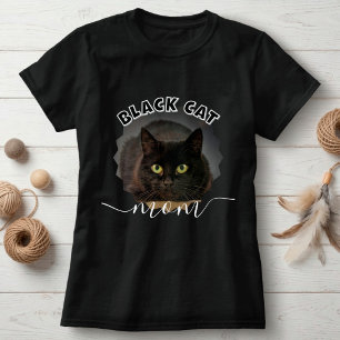 Camiseta Mãe de Gato Preto Única Foto Personalizada