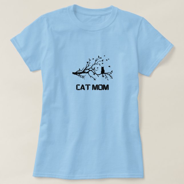 Camiseta "Mãe de Gato Puramente Orgulhosa" (Frente do Design)