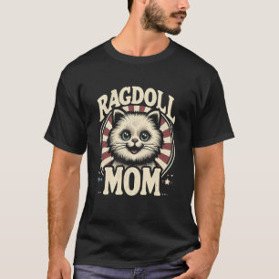 Camiseta Mãe de Gato Ragdoll Engraçado Pet Gato Ragdoll Par