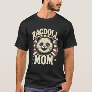 Camiseta Mãe de Gato Ragdoll Engraçado Pet Para Mulheres 1