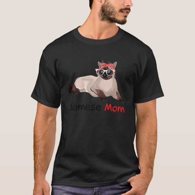 Camiseta Mãe de Gato Siamesa  Dona de Gato (Frente)