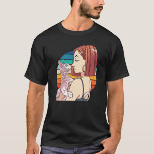 Camiseta Mãe de Gato Sphynx Engraçada Dona de Gato Fofo Pet
