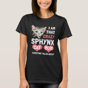 Camiseta Mãe de Gato Sphynx Gato Sem Pelo