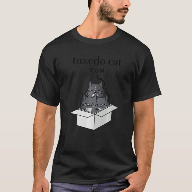 Camiseta Mãe de Gato Tuxedo Fofa (Frente)