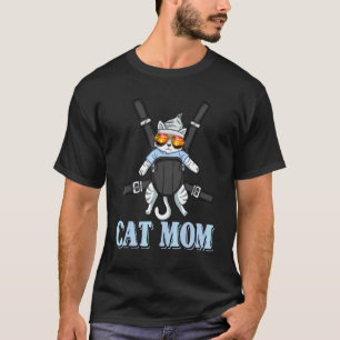 Camiseta Mãe de Gato Vintage Gatinho Óculos de Sol Legais
