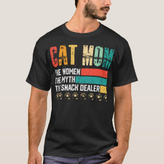 Camiseta Mãe de Gato Vintage O Homem O Mito Comerciante de