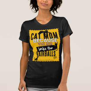 Camiseta Mãe de Gato vs Mãe Vinho Citação Engraçada de Aman