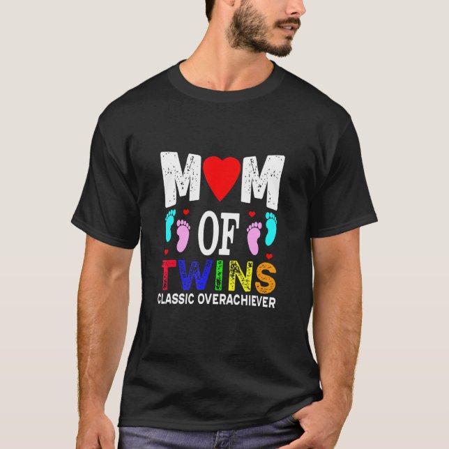 Camiseta Mãe De Gêmeas Clássicas De Gêmeas Soberdotes (Frente)