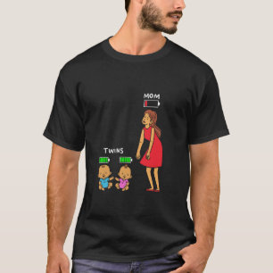 Camiseta Mãe De Gêmeos Cansados De Baixo Consumo De Energia