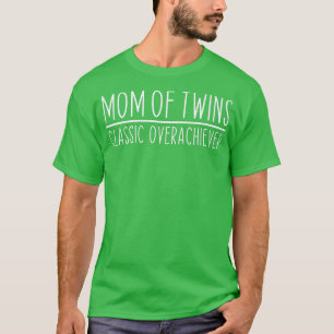 Camiseta Mãe De Gêmeos Clássicos Vintage Engraçada Com Supe