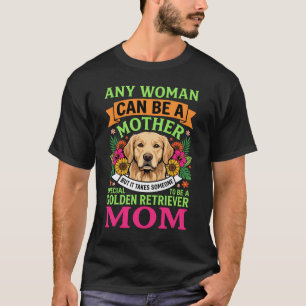 Camiseta Mãe de Golden Retriever Floral Amante de Cães