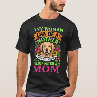 Camiseta Mãe de Golden Retriever Floral Amante de Cães