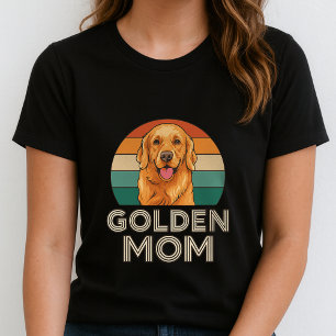 Camiseta Mãe de Golden Retriever Fofo Retrô; Mãe O