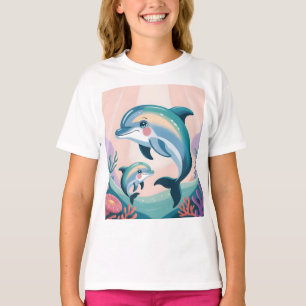 Camiseta Mãe de Golfinho e Bebê