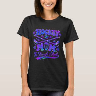 Camiseta Mãe de Hockey A Luta É Real Máscara de Goleiro Sti