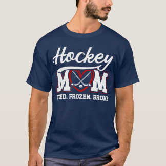 Camiseta Mãe de Hockey Congelada Quebrou o Gelo Jogador de