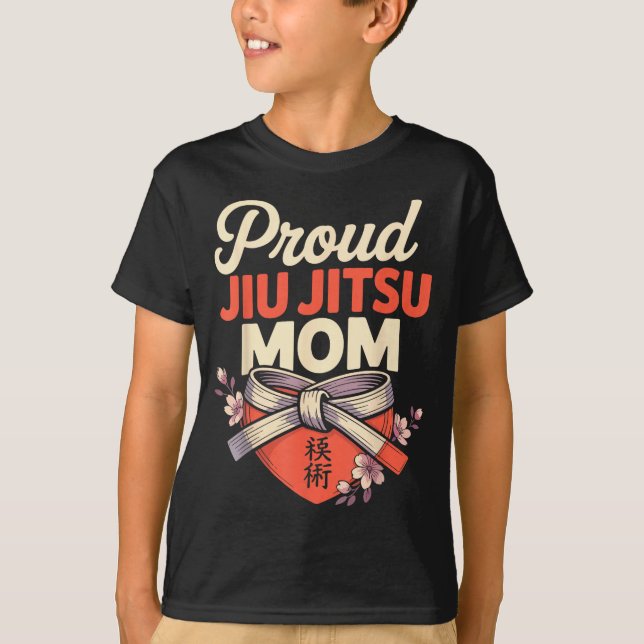 Camiseta Mãe de Jiu Jitsu Design Retro (Frente)