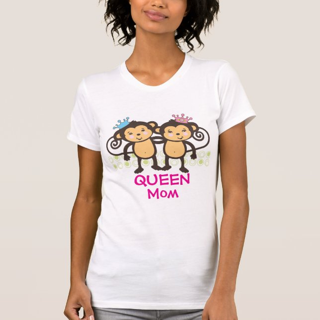 Camiseta Mãe de macacos gêmeos (Frente)