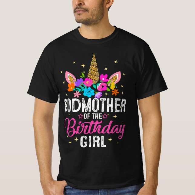 Camiseta Mãe De Mãe De Aniversário Dotada De Unicórnio (Frente)