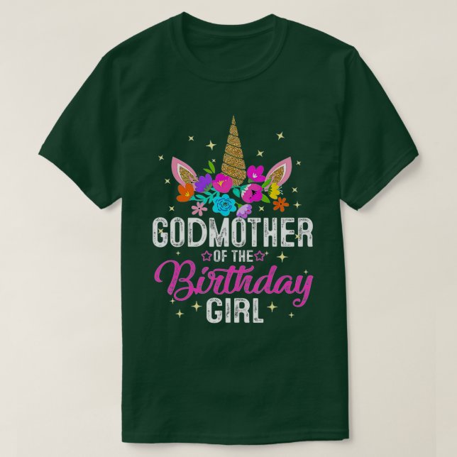 Camiseta Mãe De Mãe De Aniversário Dotada De Unicórnio (Frente do Design)