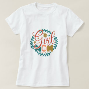 Camiseta Mãe de Menina Tipografia Retro