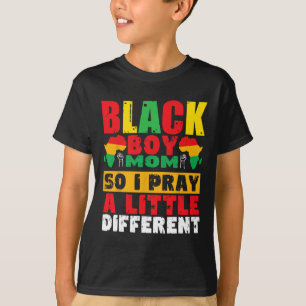 Camiseta Mãe de Menino Negro Religioso Mãe Mês da História 