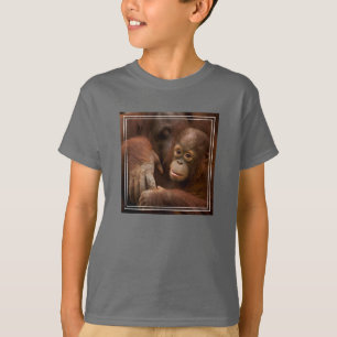 Camiseta Mãe de orangotango e bebê no zoológico