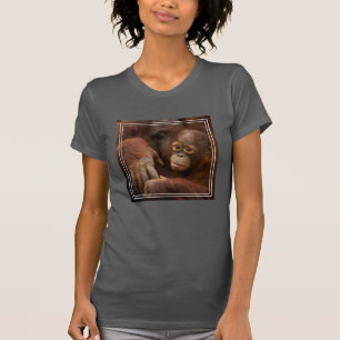 Camiseta Mãe de orangotango e bebê no zoológico