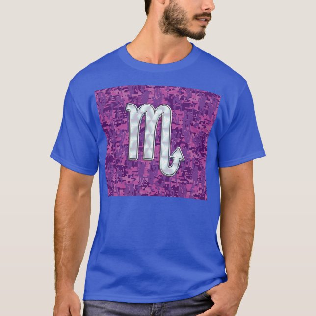Camiseta Mãe de Pearl Scorpio Zodiac Digital Camo (Frente)