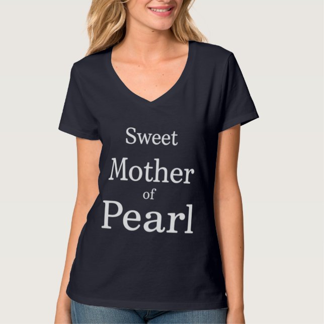 Camiseta Mãe de Pérola, Tee Shell Iridescente para Mulheres (Frente)