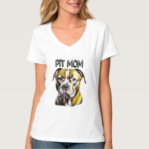 Camiseta Mãe de Pit Bull   Amante de Cachorros 