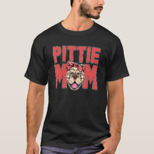Camiseta Mãe de Pittie Engraçada Pet Mãe Pit Bull Pata Fofa