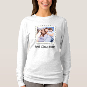 Camiseta Mãe de primeira classe Melhor Mãe Foto do Quadrado