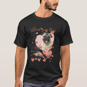 Camiseta Mãe de Pug Fofa Corações Feliz Dia das Mães Amor C