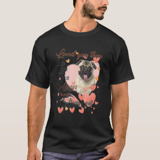 Camiseta Mãe de Pug Fofa Corações Feliz Dia das Mães Amor C