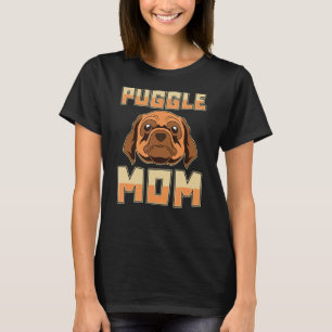 Camiseta Mãe de Puggle Animal Fofinho Dono de Pet Amante de