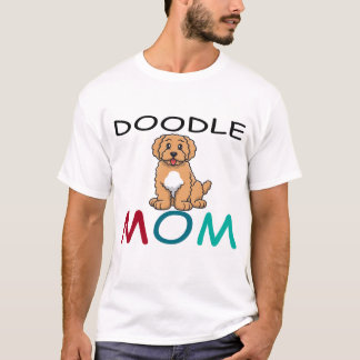 Camiseta Mãe de rabisco Floral - Ouro Dóle Goldendoodle