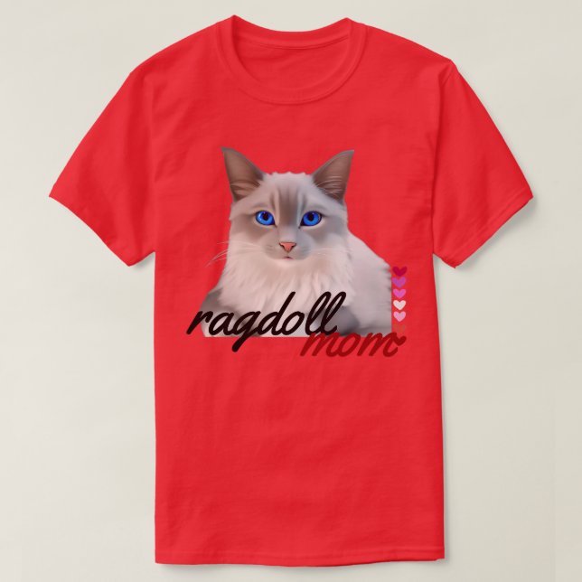 Camiseta mãe de ragdoll (Frente do Design)