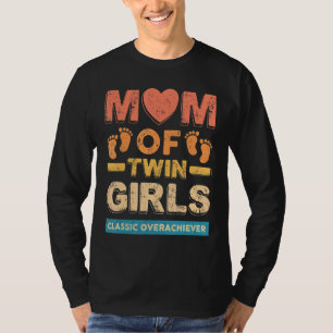Camiseta Mãe De Raparigas Gêmeas, Gêmeas Clássicas E Soberd