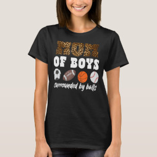 Camiseta Mãe De Sofá De Meninos Cercados Por Bolas Leopardo