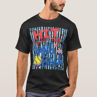 Camiseta Mãe de Softball Acertou a Bola Danada Fofa e Capri