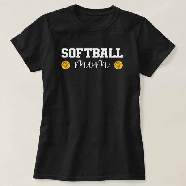 Camiseta Mãe de Softball | Dia do Jogo | Mama de Softball P (Frente do Design)