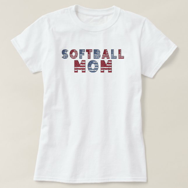 Camiseta Mãe de Softball | Dia do Jogo | Mama Softball (Frente do Design)
