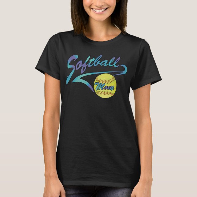 Camiseta Mãe de Softball Fastpitch Cauda Atlética (Frente)