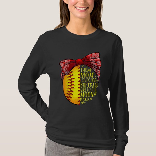 Camiseta Mãe de Softball Meninas de Pitcher (Frente)